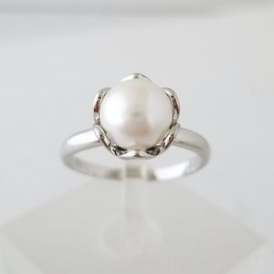 18k Over Sterling Pearl Ring